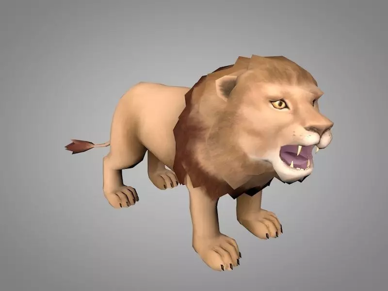 Lion or lioness Low-poly 3D model_0