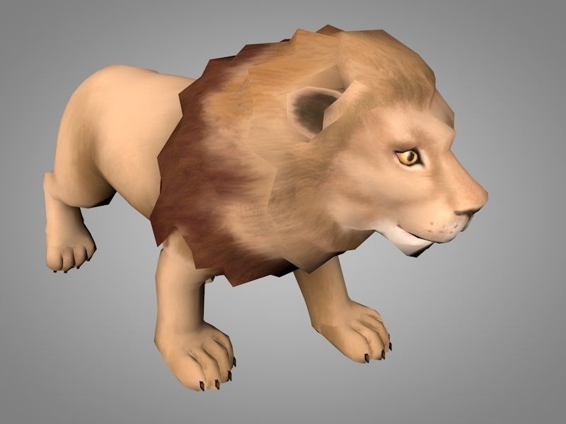 Lion or lioness Low-poly 3D model_2