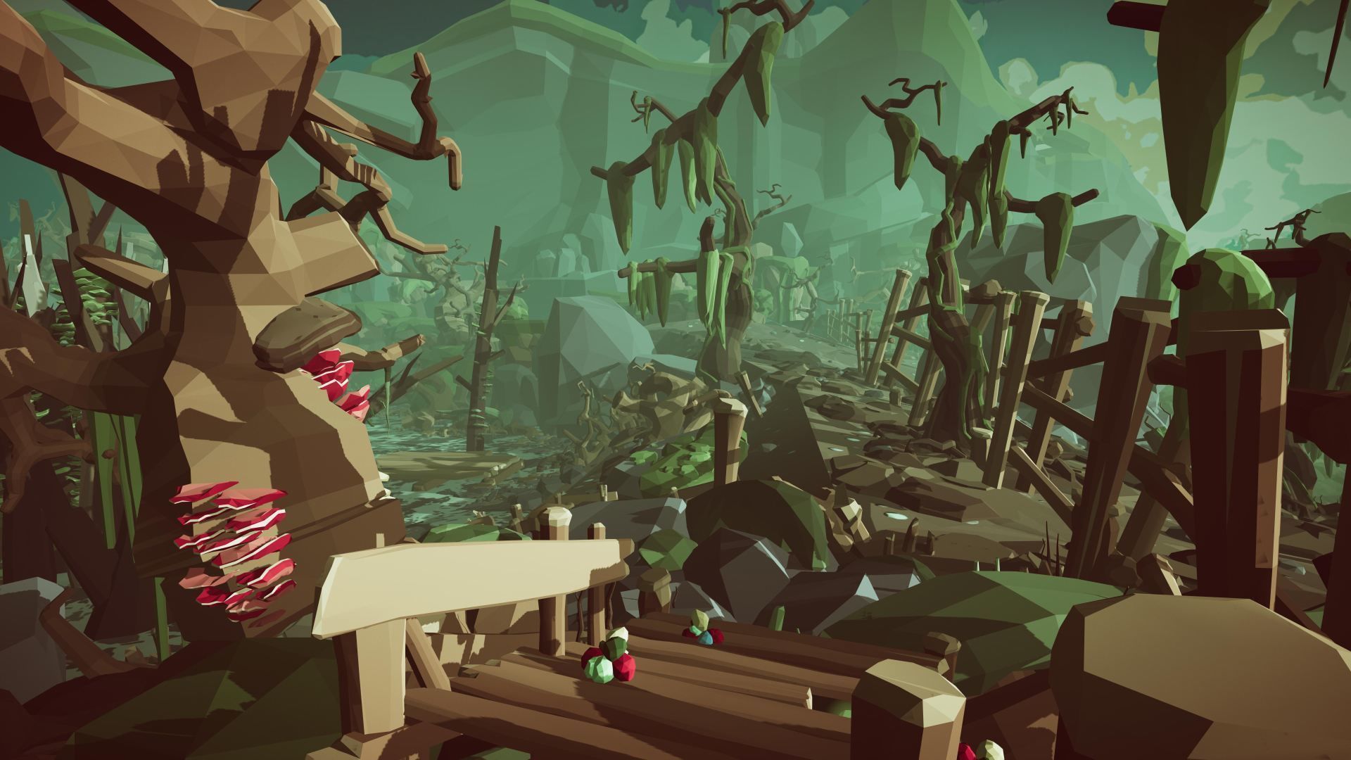 Stylized Swamp art game Unity asset pack  Low-poly 3D model_7