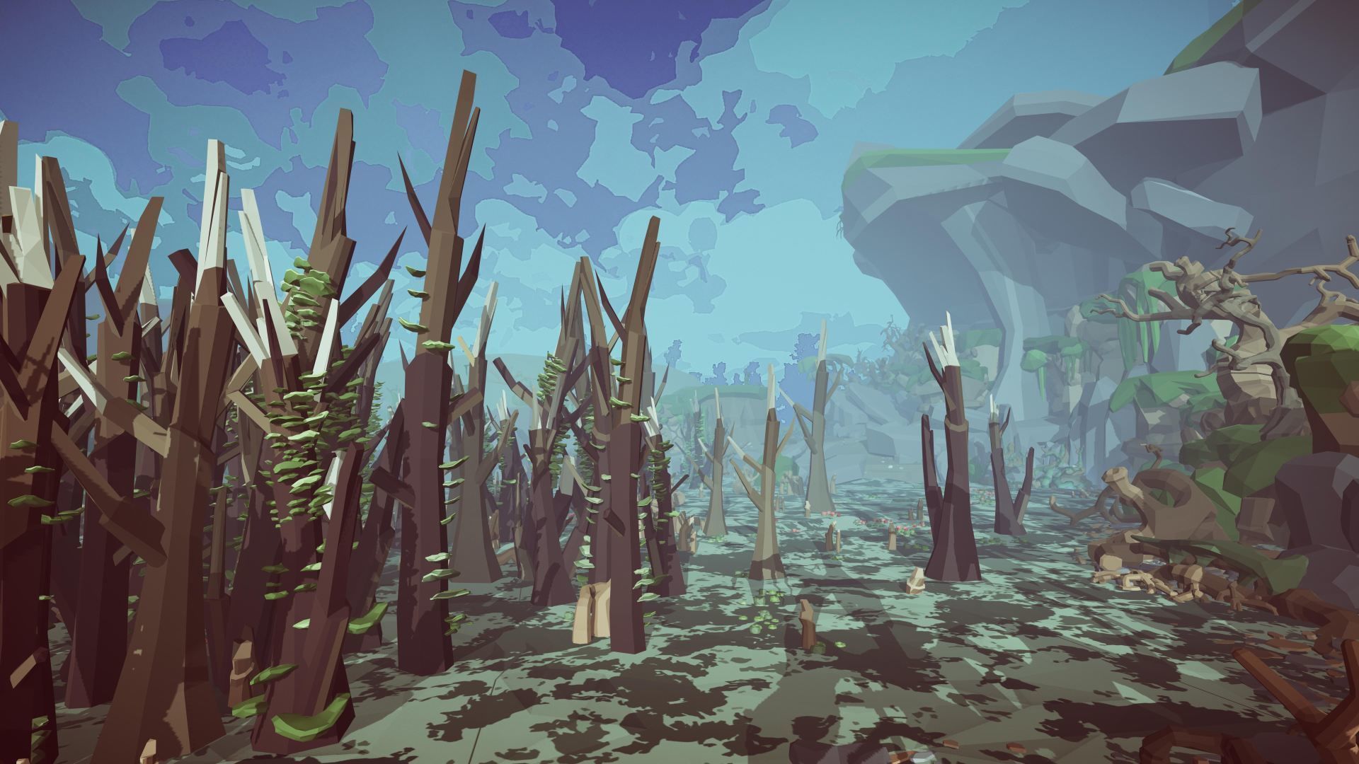 Stylized Swamp art game Unity asset pack  Low-poly 3D model_2