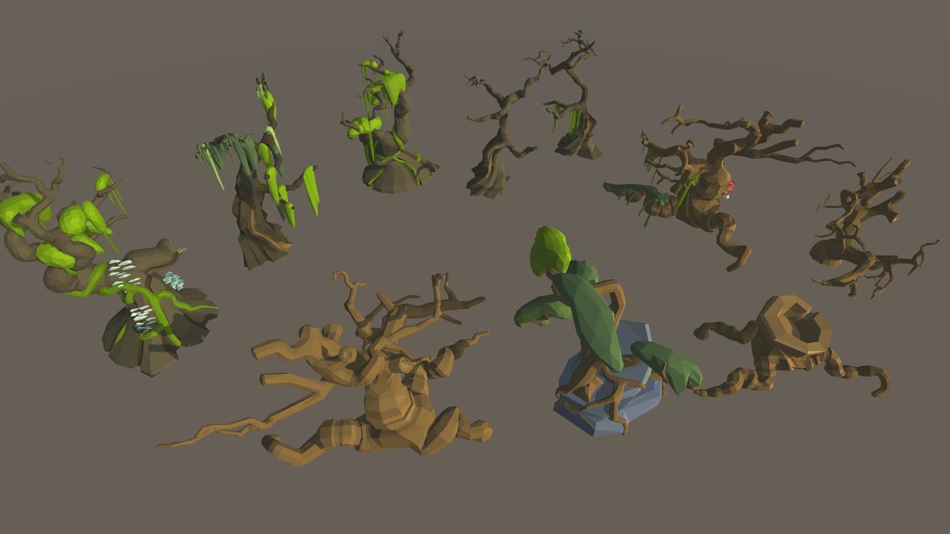 Stylized Swamp art game Unity asset pack  Low-poly 3D model_35