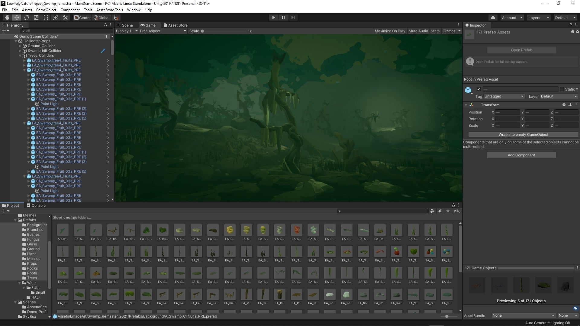 Stylized Swamp art game Unity asset pack  Low-poly 3D model_3