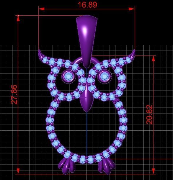 Pendant Owl 3D print model_4