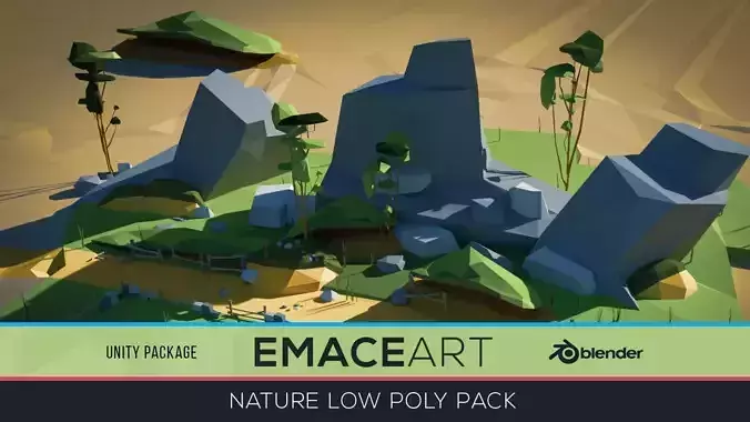 Low Poly Nature Project Pack - Dirt Road Low-poly 3D model