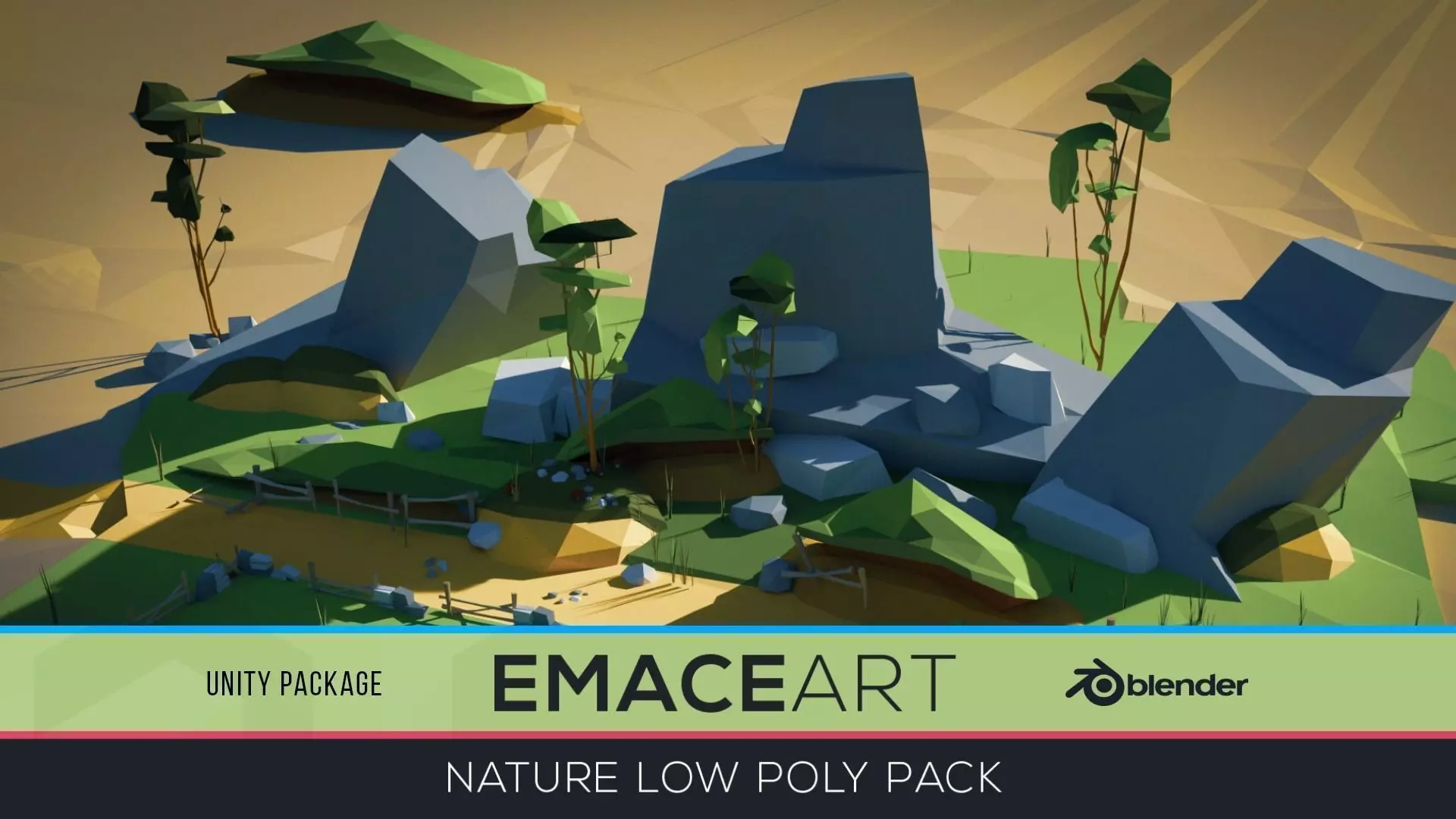 Low Poly Nature Project Pack - Dirt Road Free low-poly 3D model