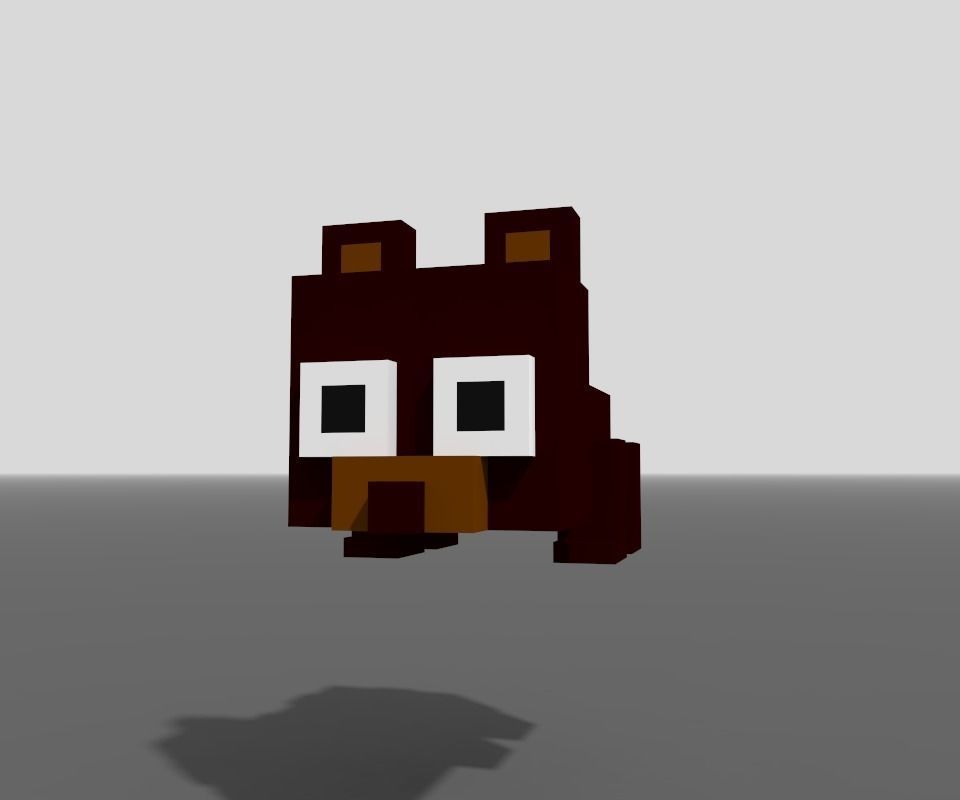 Voxel Baby Bear Low-poly 3D model_1