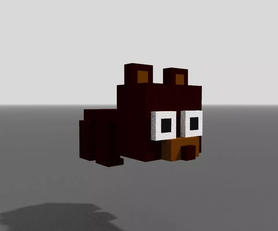 Voxel Baby Bear Low-poly 3D model_0