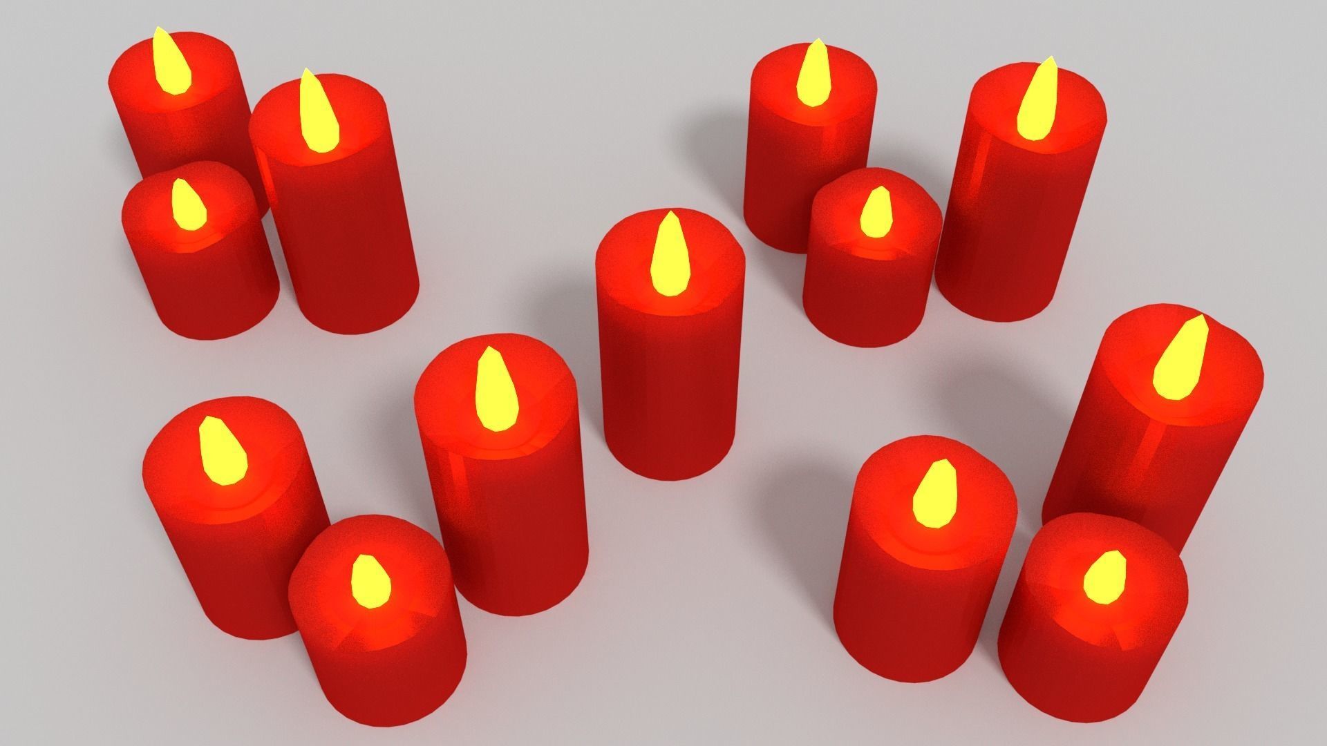 Candles candle in shape of heart Low-poly 3D model_6