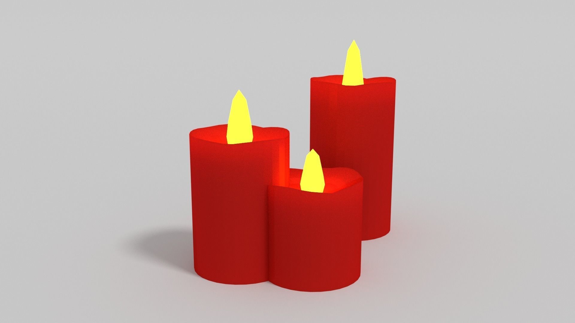 Candles candle in shape of heart Low-poly 3D model_3
