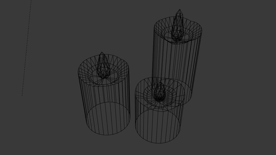 Candles candle in shape of heart Low-poly 3D model_8