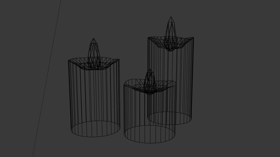 Candles candle in shape of heart Low-poly 3D model_7