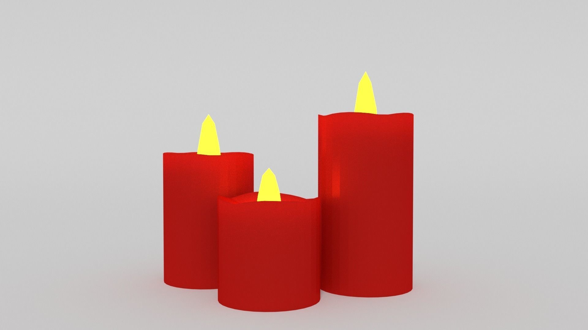 Candles candle in shape of heart Low-poly 3D model_2