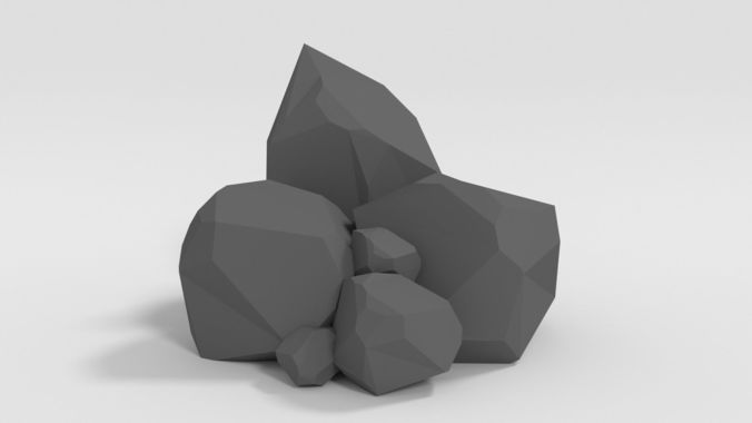 Rocks group of Low-poly 3D model