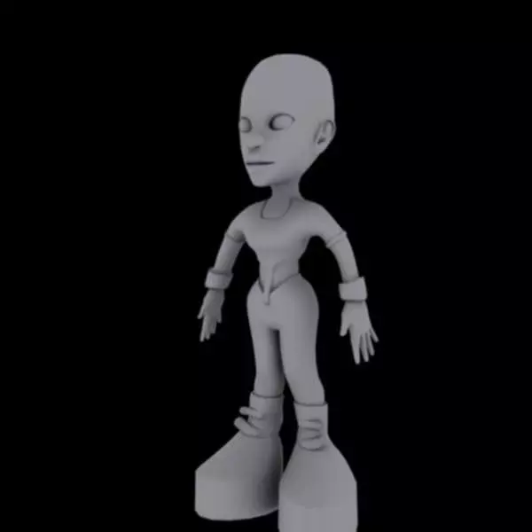 girl female character 3D model_0