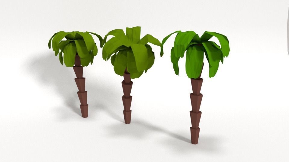 palm tree Low-poly 3D model_1