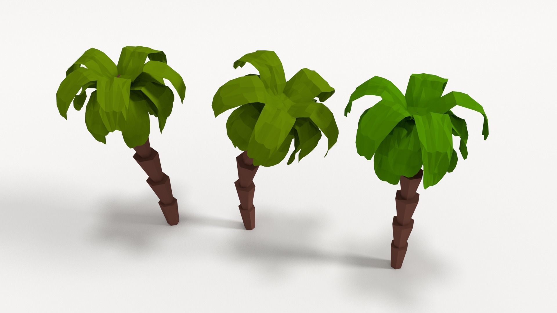 palm tree Low-poly 3D model_2