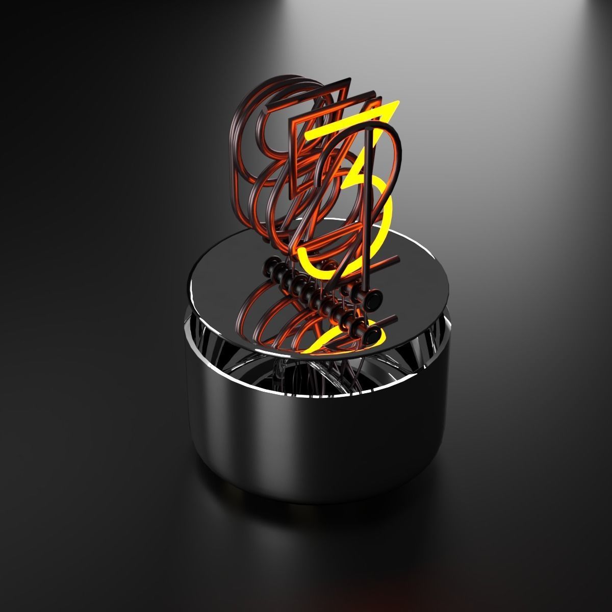 Nixie tube 3D model_4
