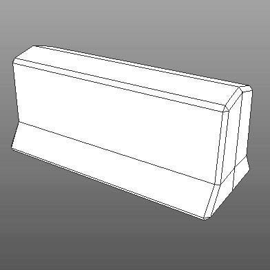 Concrete Road Block Gameready Low-poly 3D model_3