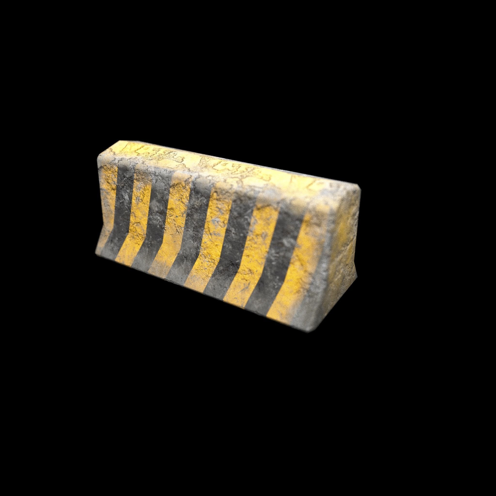 Concrete Road Block Gameready Low-poly 3D model_1