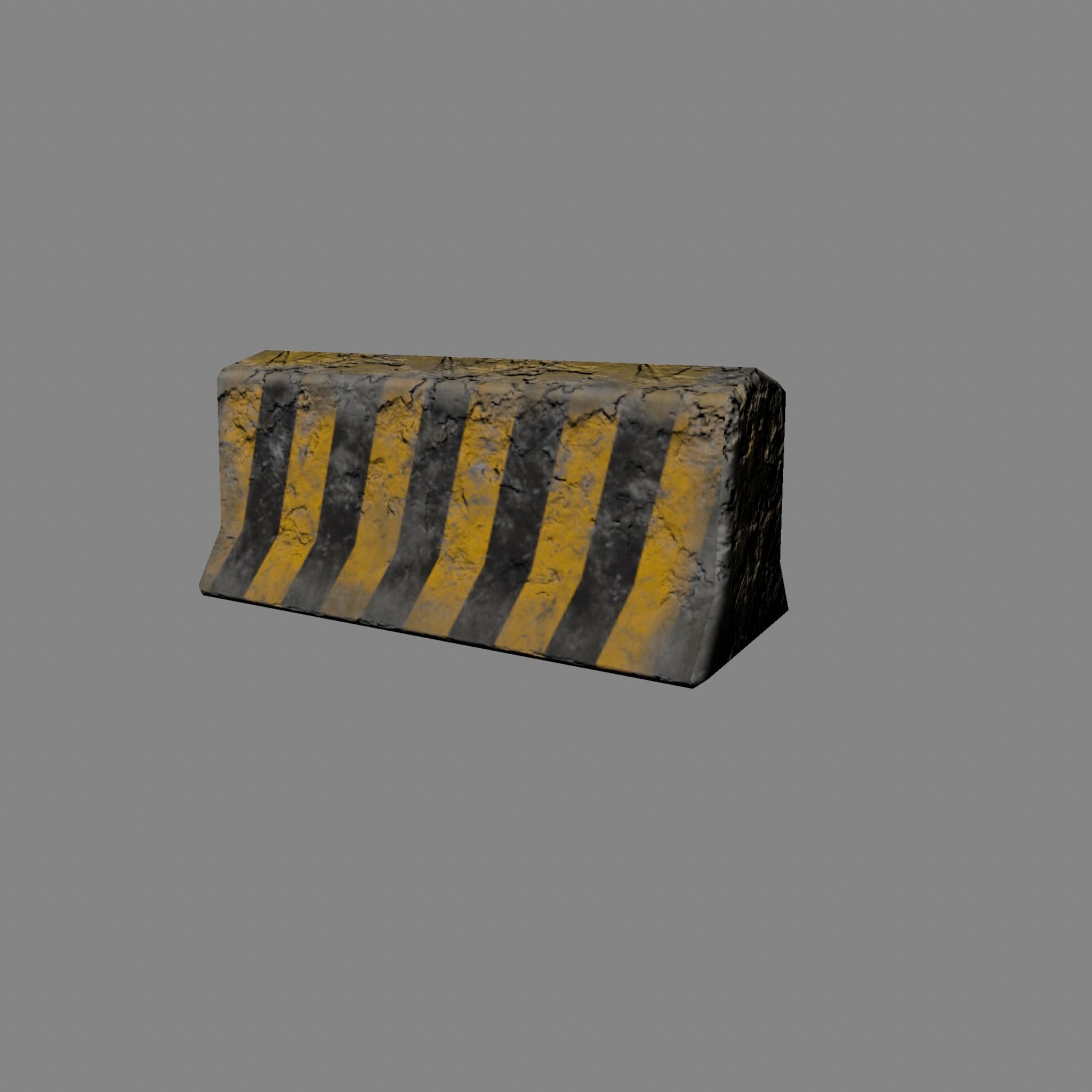 Concrete Road Block Gameready Low-poly 3D model_2