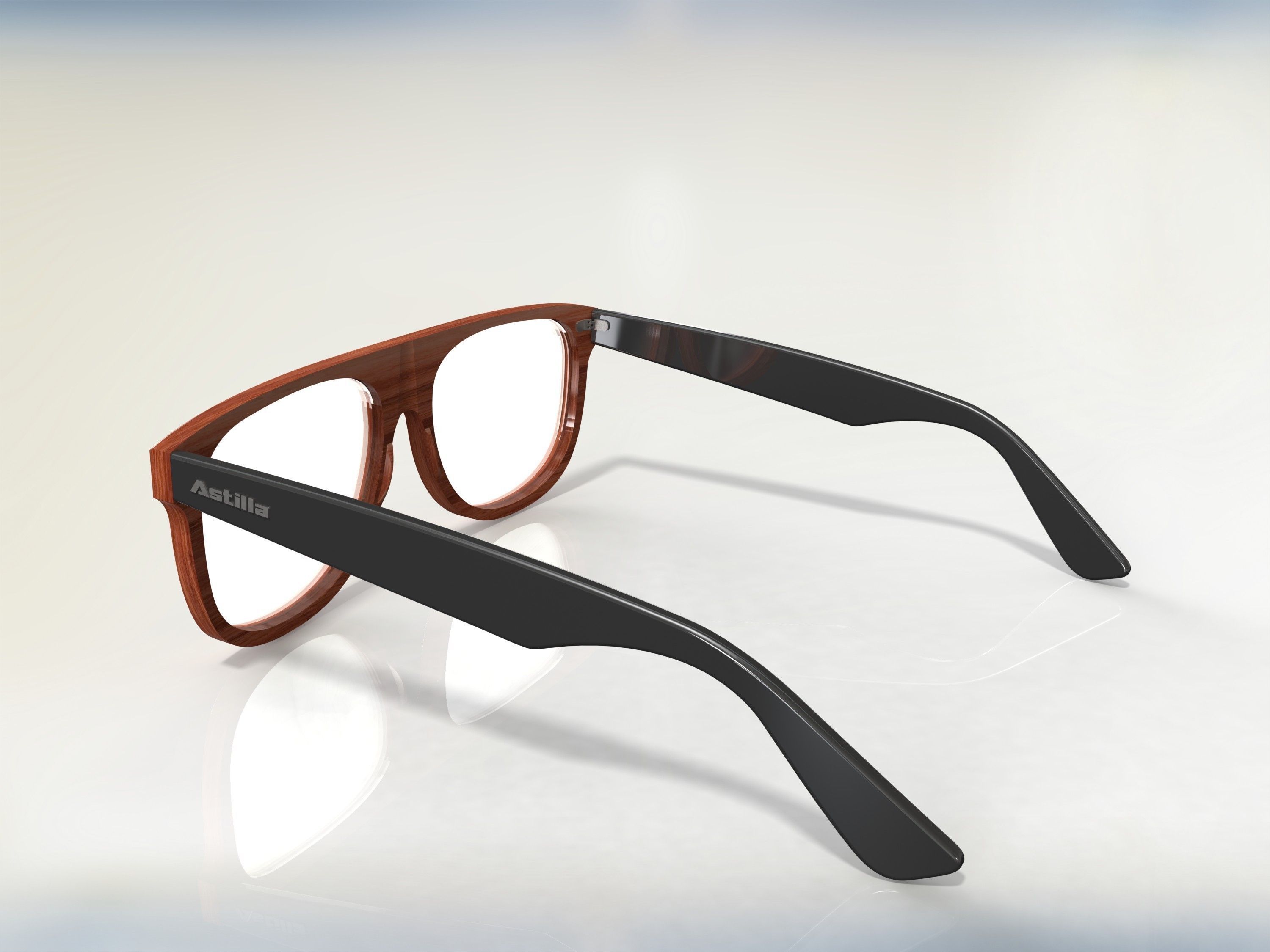 Flattop wayfarer sunglasses 3D model_1
