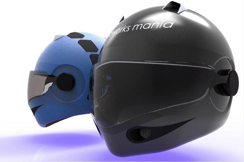 Helmet pair of helmets 3D print model_3