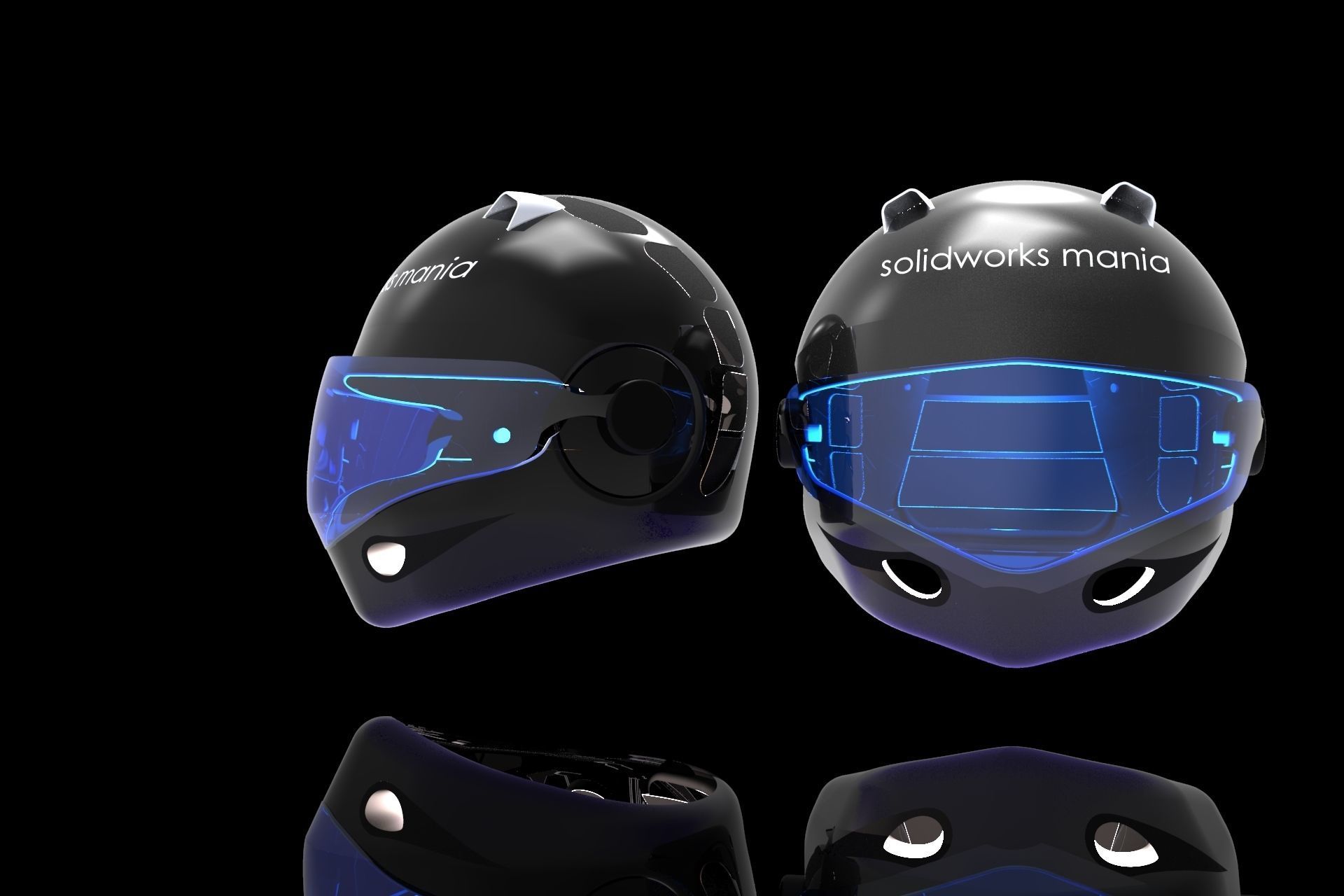 Helmet pair of helmets 3D print model_8