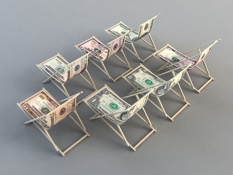 dollar chair Low-poly 3D model_4