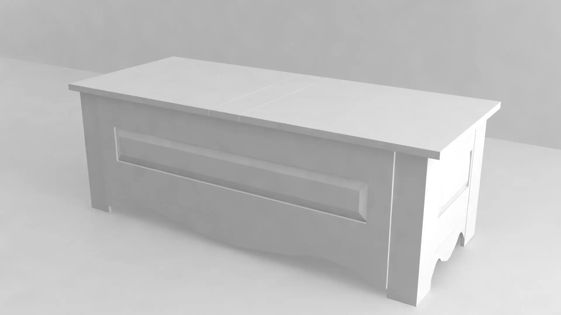 Commode chest Low-poly 3D model_0