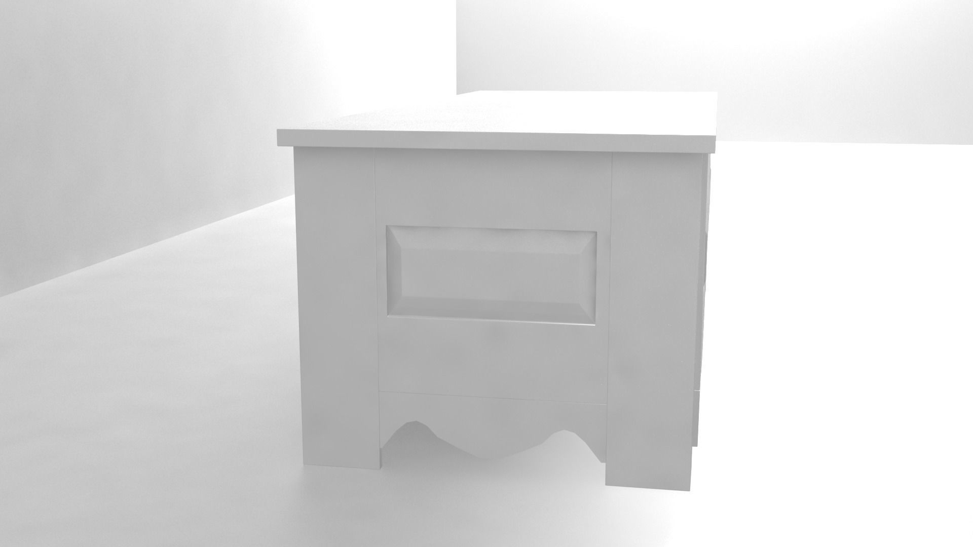 Commode chest Low-poly 3D model_1
