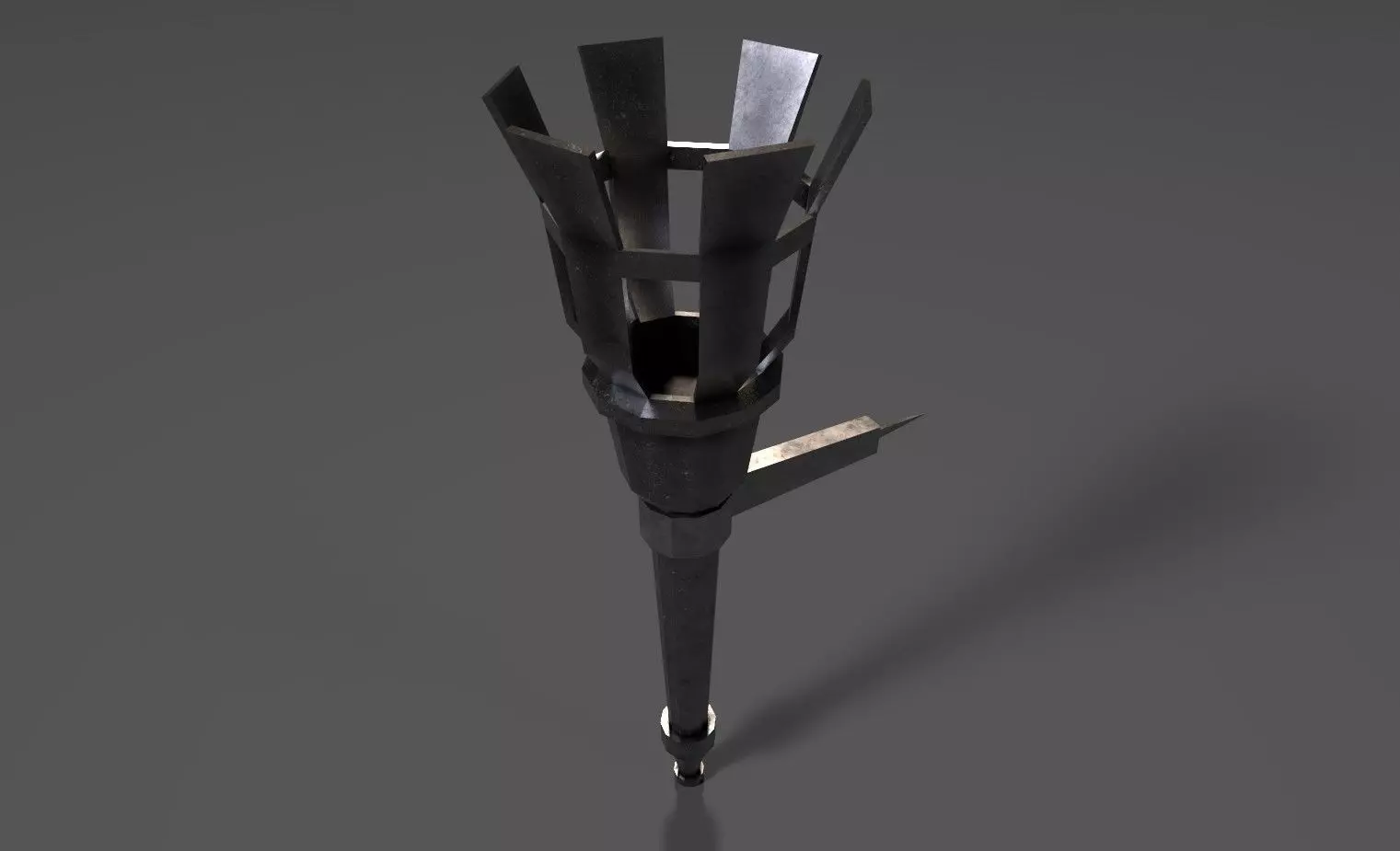 WALL TORCH Low-poly 3D model_0