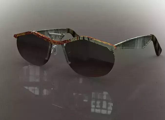 Steampunk wayfarer sunglasses 3D model