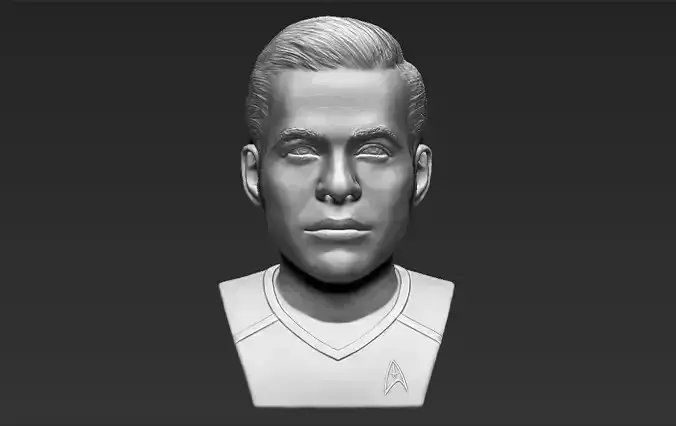 Captain Kirk Chris Pine Star Trek bust 3D printing ready stl obj 3D print model