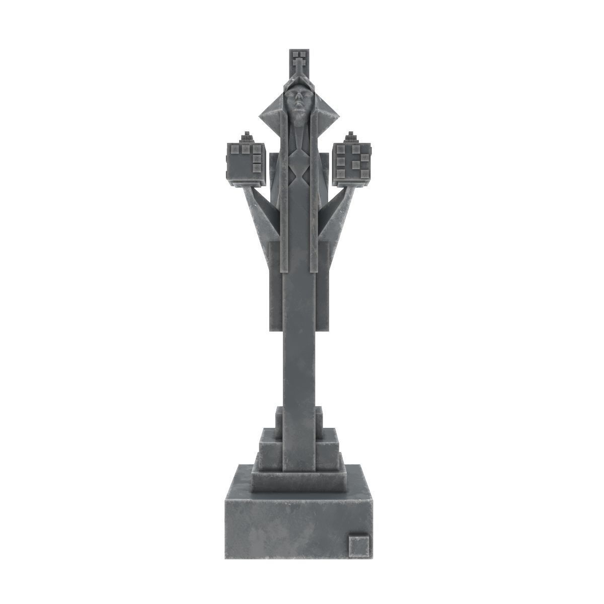 Art deco chess set  3D model_33