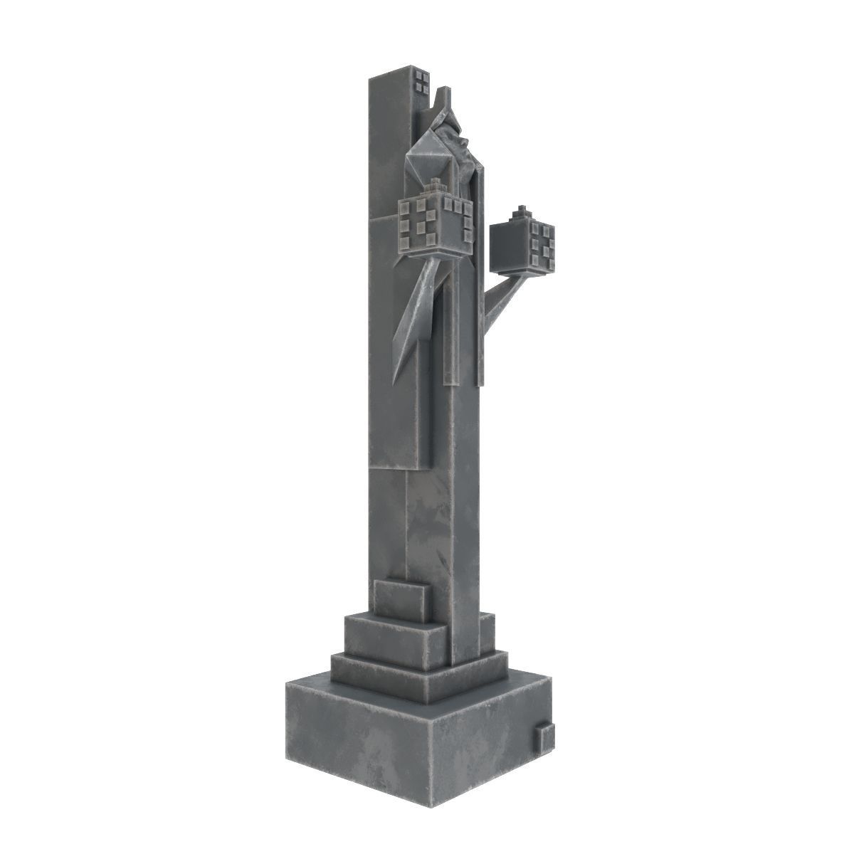 Art deco chess set  3D model_36
