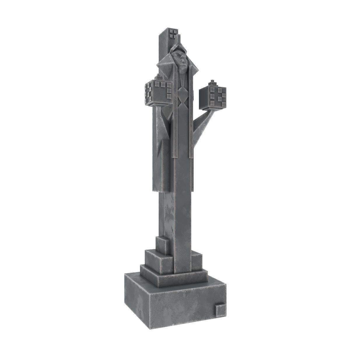 Art deco chess set  3D model_35