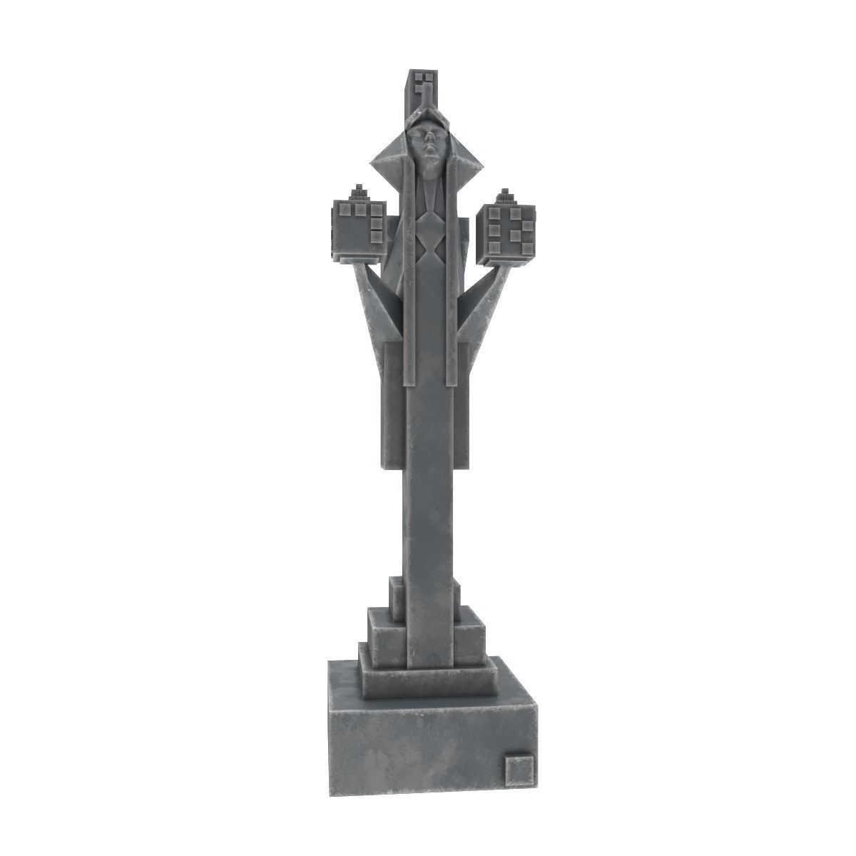 Art deco chess set  3D model_34