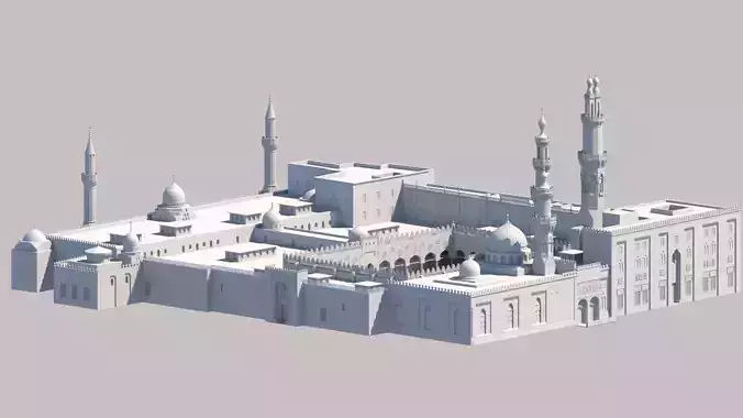 3D Al Azhar Al sharef mosque  Cairo Egypt model