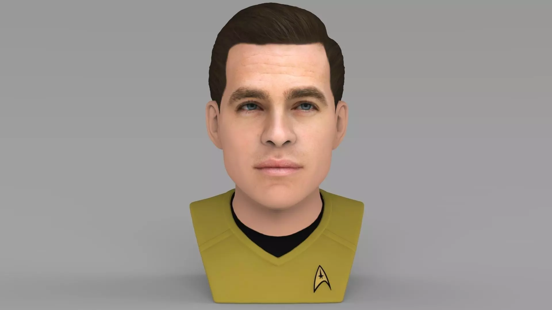 Captain Kirk Chris Pine Star Trek bust full color 3D printing 3D print model_0