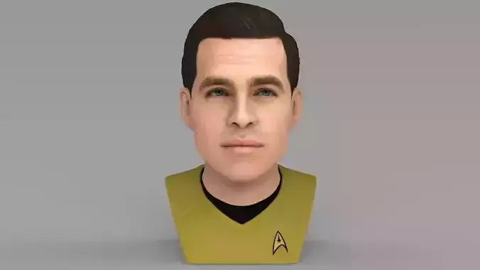  Captain Kirk Chris Pine Star Trek bust full color 3D printing 3D print model