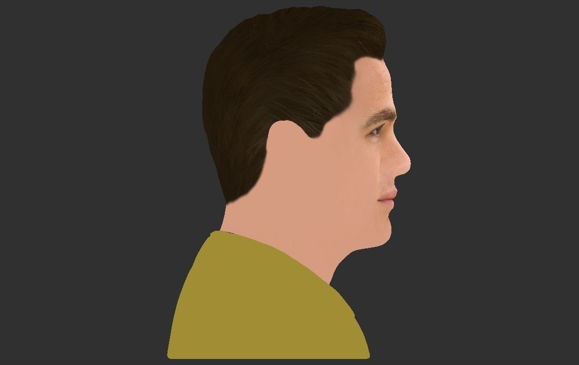 Captain Kirk Chris Pine Star Trek bust full color 3D printing 3D print model_22