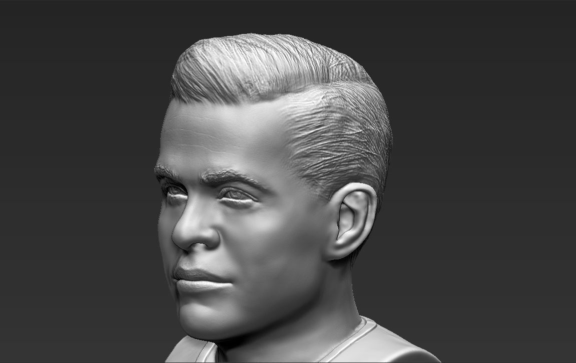 Captain Kirk Chris Pine Star Trek bust full color 3D printing 3D print model_40