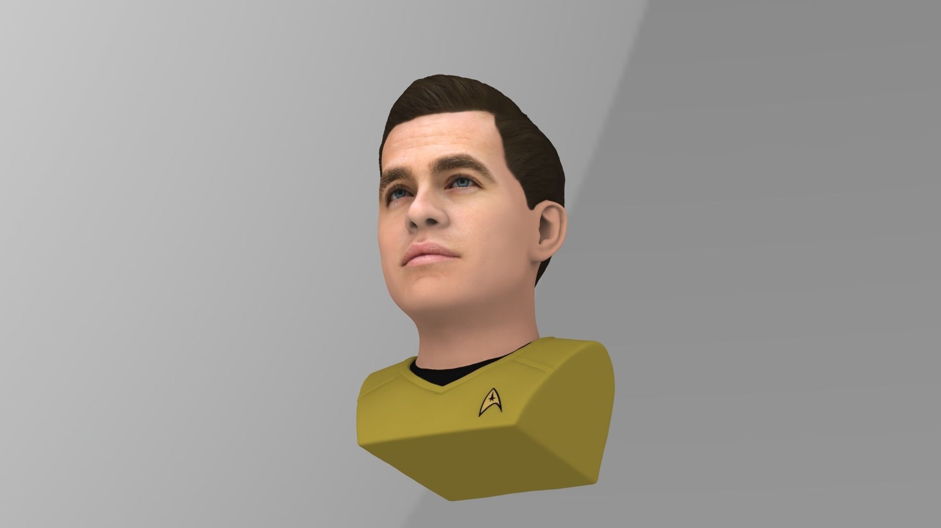 Captain Kirk Chris Pine Star Trek bust full color 3D printing 3D print model_14