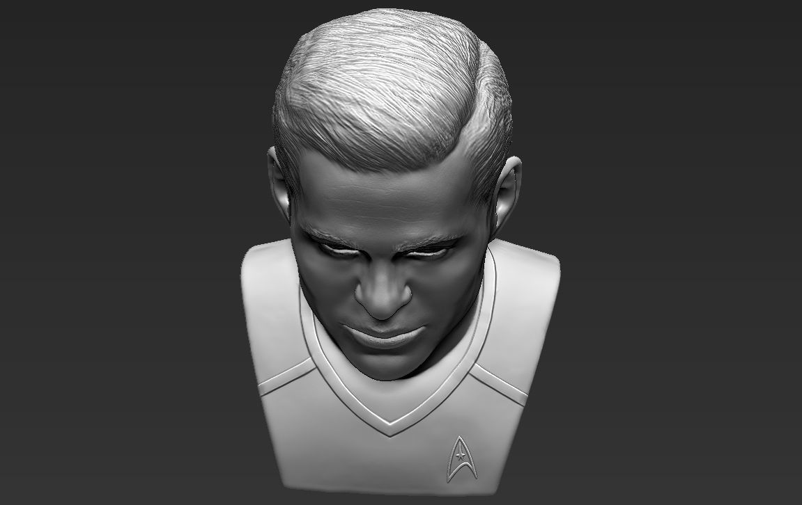 Captain Kirk Chris Pine Star Trek bust full color 3D printing 3D print model_35