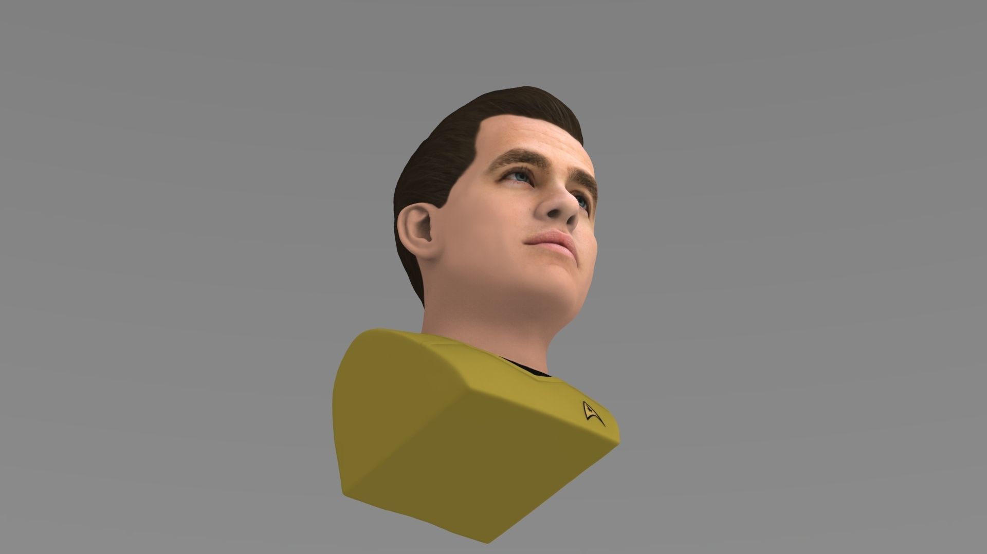 Captain Kirk Chris Pine Star Trek bust full color 3D printing 3D print model_15