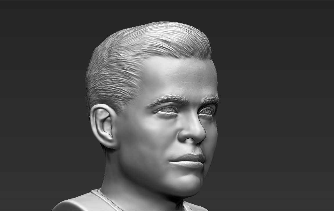 Captain Kirk Chris Pine Star Trek bust full color 3D printing 3D print model_27