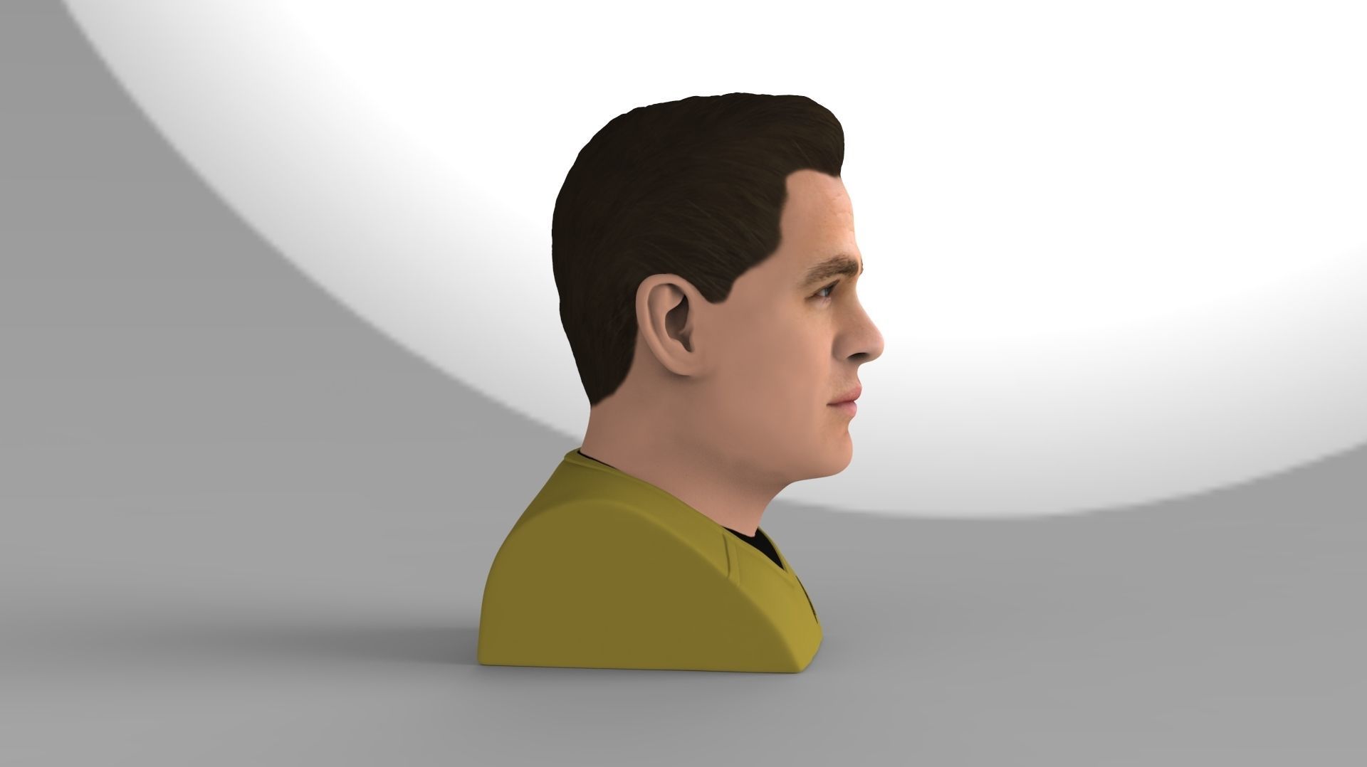 Captain Kirk Chris Pine Star Trek bust full color 3D printing 3D print model_13