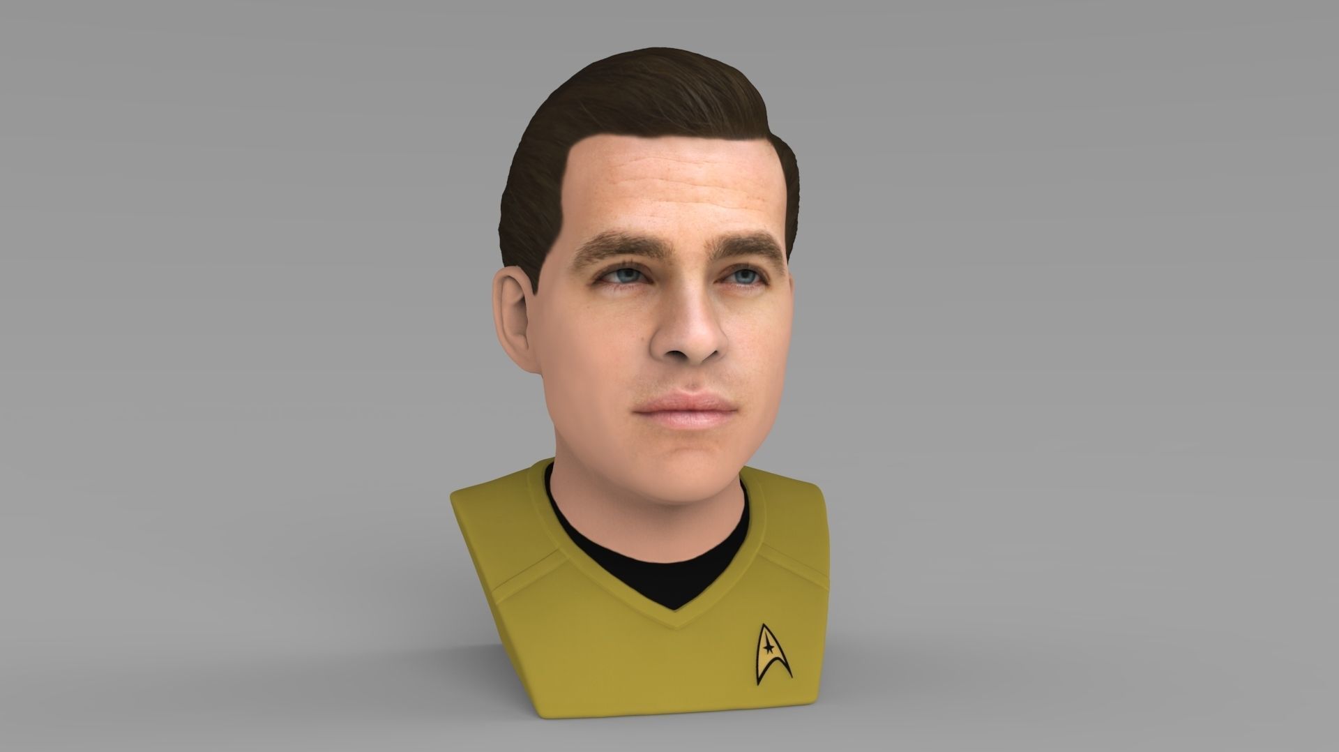 Captain Kirk Chris Pine Star Trek bust full color 3D printing 3D print model_2