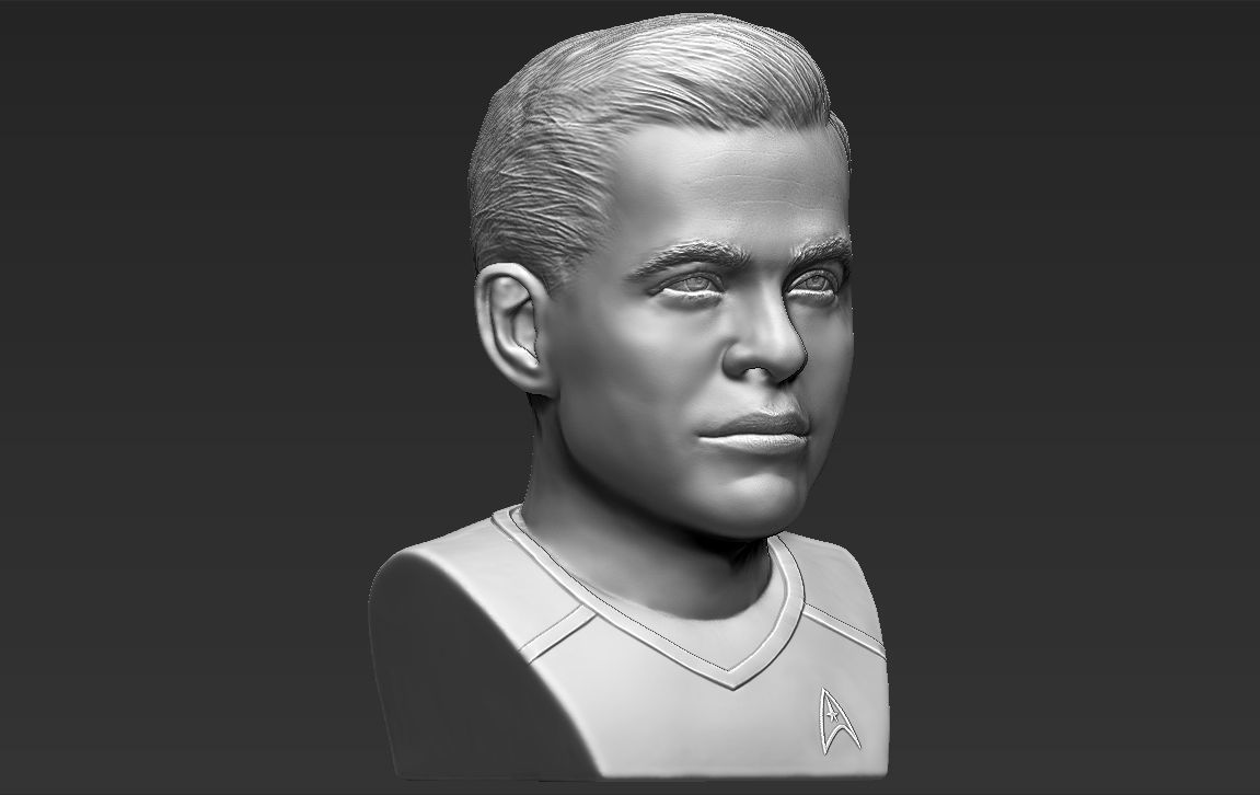 Captain Kirk Chris Pine Star Trek bust full color 3D printing 3D print model_29