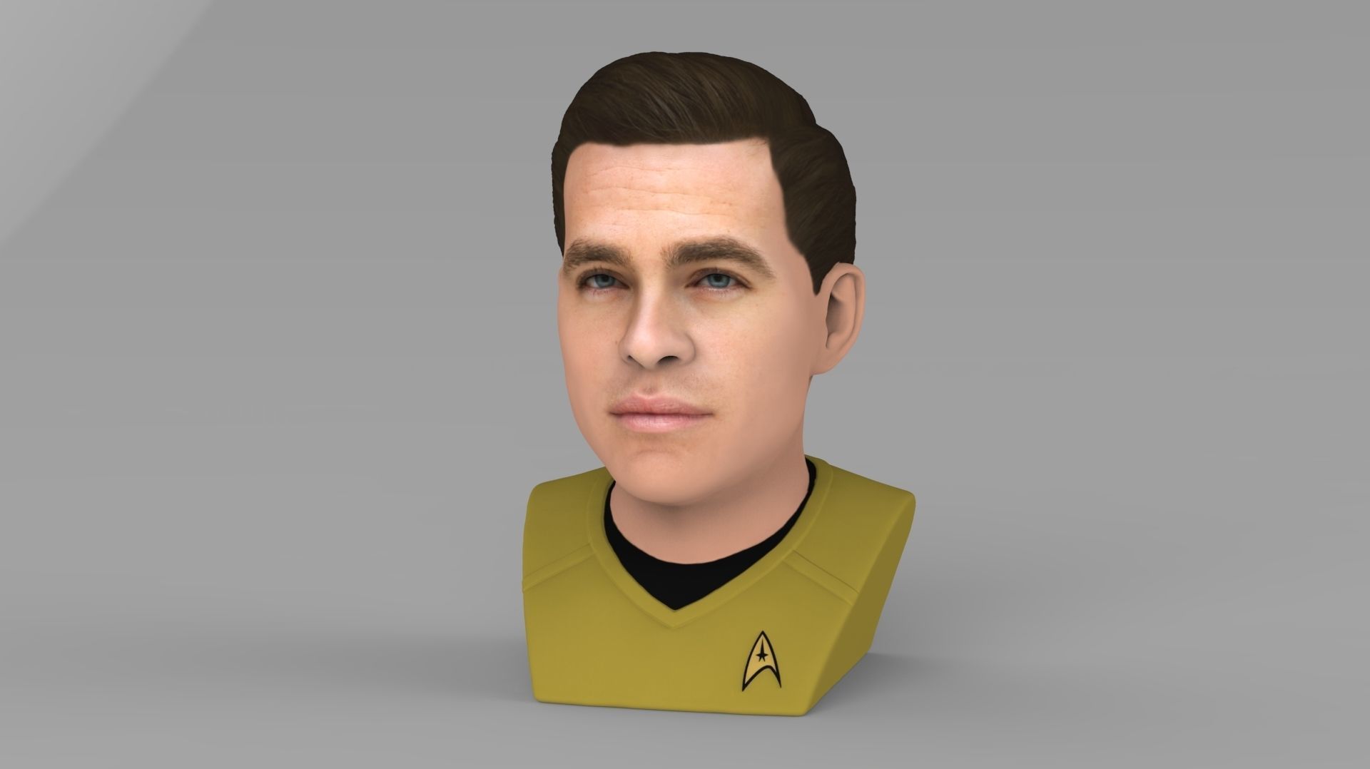 Captain Kirk Chris Pine Star Trek bust full color 3D printing 3D print model_1